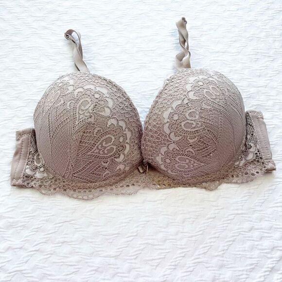BUY 1 GET 1 FREE 34c brown tan lace bra - Picture 1 of 7